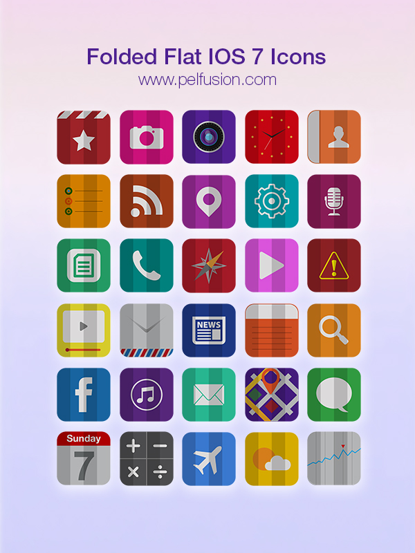 30 Free Folded Flat iOS 7 Icons
